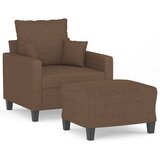  Fotelja s tabureom smeđa 60 cm od tkanine | shoptok.hr