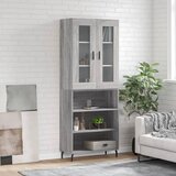 The Living Store Visoka komoda siva sonoma 69,5x34x180 cm inženirski les - Visoka Omarica, (21657574) | Shoptok.si