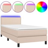  Box spring madrac LED cappuccino 90x200cm umjetna koža | shoptok.hr