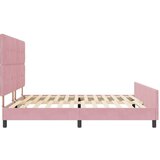  Krevet Ružičasti 200x200 cm Baršun | shoptok.hr