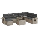 vidaXL 9-dijelni set vrtnih sofa od poliratana s jastucima svjetlosivi | shoptok.hr