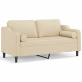 Maison Chic kavč - Sofa - Kanape dvosed z blazinami krem 140 cm blago, (21726990) Cene