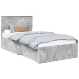  Okvir za krevet s uzglavljem Betonski sivi 100 x 200 cm | shoptok.hr