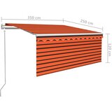  Automatska tenda s roletom 3,5 x 2,5 m narančasto-smeđa | shoptok.hr