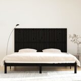  Zidno uzglavlje crni 204x3x110 cm od masivne borovine | shoptok.hr