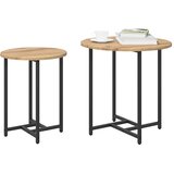  Set pomoćnih stolića 2 pcs Umjetnički hrast i crna | shoptok.hr