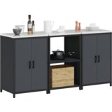 vidaXL Kuhinjski set za shranjevanje 3 pcs Antracitna 180 x 50 x 92 cm | Shoptok.si