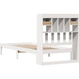 Krevet s regalom za knjige bez madraca bijeli 90x200cm borovina | shoptok.hr