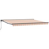 vidaXL Retraktilna tenda Večbarvni trak 450x300 cm blago - - Oranžna - 36.44 - 450x300 cm - 2025- | Shoptok.si