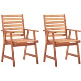 The Living Store Vrtni jedilni stoli 2 kosa z blazinami trden akacijev les - Zunanji Stol, (21460676) | Shoptok.si