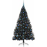  Umjetno predsvijetljeno božićno drvce Crna 210 cm PVC | shoptok.hr