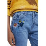 Desigual ženske traperice s vezom suncokreta plave | shoptok.hr