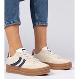 D/CEO marka niezdefiniowana Beige women's sneakers with navy accents Melly Cene