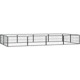  Ograda za pse s 12 panela crna 100 x 50 cm čelik obložen prahom | Eponuda.ba