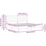  Krevetna konstrukcija s uzglavljem Crna 180 x 200 cm Baršun | shoptok.hr