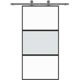  Klizna vrata crna 102,5x205 cm od kaljenog stakla i aluminija | shoptok.hr