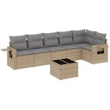  7-dijelni set vrtnih sofa od poliratana s jastucima bež | shoptok.hr