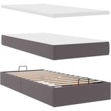 vidaXL Otomanski posteljni okvir z vzmetnicami siv 200x200cm um. usnje | Shoptok.si