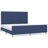  Posteljni okvir z vzglavjem moder 160x200 cm blago, (20905659) | Shoptok.si