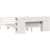 vidaXL Knjižna postelja brez vzmetnice bela 200x200 cm trdna borovina | Shoptok.si