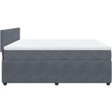 vidaXL Krevet s oprugama i madracem tamnosivi 180x200 cm baršunasti | shoptok.hr