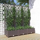 vidaXL Vrtna sadilica s rešetkom smeđa 120 x 40 x 121 5 cm PP Cijene