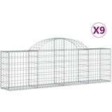  Obokana gabionska košara 9 kosov 200x30x60/80cm cinkano železo, (20757876) | Shoptok.si