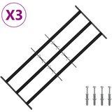  Sigurnosna rešetka za prozore s 3 poprečna okvira 3 kom. Crna 63-114 cm | shoptok.hr