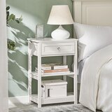 SoBuy nočna omarica s predalom v beli barvi v skandinavskem slogu, (20815145) | Shoptok.si
