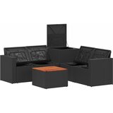  Set sofe 6 kom. Crna Poli Rattan i čelik | shoptok.hr