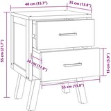  Nočna omarica Naravna 40 x 35 x 55 cm Trden tikov les, (5000107268) | Shoptok.si