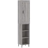 vidaXL Visoka komoda siva sonome 34 5x34x180 cm od konstruiranog drva | shoptok.hr