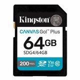 Kingston SD 64GB CanvasGoPlusSDXC,r/w:200/100MB/sDSLRs, mirrorless cameras, 4K video u