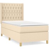  Box spring postelja z vzmetnico krem 100x200 cm blago, (20894246) | Shoptok.si