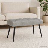  Klupa s gumbastim tkanjem Svjetlosiva 80 x 40 x 46 cm Baršun | shoptok.hr