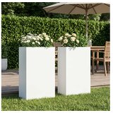 vidaXL Vrtna saksija 2 kom. Bijela 40 x 20 x 75 cm Čelična vrata - Bijela 40 x 20 x 75 cm 2 | shoptok.hr