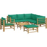  8-dijelna vrtna garnitura od bambusa sa zelenim jastucima | shoptok.hr