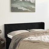 vidaXL Uzglavlje s ušima crni 147x16x78/88 cm baršunasti Cijene
