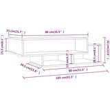  Stolić za kavu siva boja hrasta sonome 105 x 55 x32 cm drveni | shoptok.hr