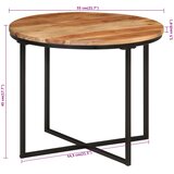  Stolić za kavu 55x55x45 cm od masivnog drva bagrema i željeza | shoptok.hr