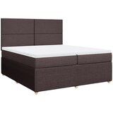vidaXL Box spring postelja z vzmetnico temno rjav 200x200 cm blago, (21310491) | Shoptok.si