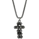 IZMAEL Ogrlica Chain Cross - Crna / Srebrna | shoptok.hr