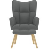  Stolica za opuštanje s tabureom od tkanine tamnosiva | shoptok.hr