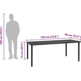  Vrtni blagovaonski stol antracit 190 x 90 x 74 cm čelični | shoptok.hr