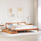 vidaXL Posteljni okvir brez vzmetnice vošč. rjav 180x200 cm borovina Cene
