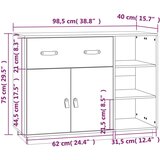  Komoda 98,5x40x75 cm trdna borovina, (20654894) | Shoptok.si