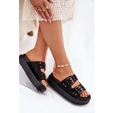 Boto Ladies Sandals With Golden Buckles On Platform Black Virvania | Shoptok.si