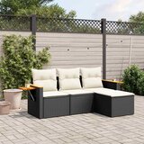  4-dijelni set vrtnih sofa od poliratana s jastucima crni | shoptok.hr