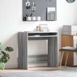 vidaXL računalniška miza Siva Sonoma Inženirski les Kompaktna Preprosta | Shoptok.si