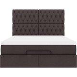 vidaXL Otomanski posteljni okvir z vzmetnico rjav 140x200 cm blago | Shoptok.si